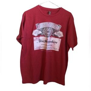 Men’s red cotton New Hampshire T-shirt size XL